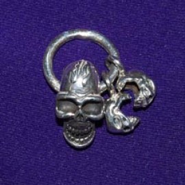 Skull Ringed Silver Pendant
